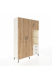 Hyperion Dolap 5 Raflı 3 Çekmeceli Tek Askılı 132x44x195 Aytaşı-Çam/Aytaşı