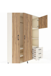 Hyperion Dolap 5 Raflı 3 Çekmeceli Tek Askılı 132x44x195 Aytaşı-Çam/Aytaşı