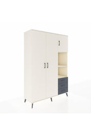 Hyperion Dolap 5 Raflı 3 Çekmeceli Tek Askılı 132x44x195 Aytaşı-Aytaşı/Antrasit