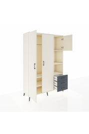 Hyperion Dolap 5 Raflı 3 Çekmeceli Tek Askılı 132x44x195 Aytaşı-Aytaşı/Antrasit