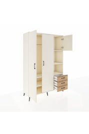 Hyperion Dolap 5 Raflı 3 Çekmeceli Tek Askılı 132x44x195 Aytaşı-Aytaşı/Çam