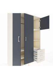 Hyperion Dolap 5 Raflı 3 Çekmeceli Tek Askılı 132x44x195 Aytaşı-Antrasit/Aytaşı