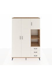 Hyperion Dolap 5 Raflı 3 Çekmeceli Tek Askılı 132x44x195 Çam-Aytaşı/Aytaşı