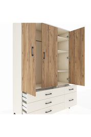 Hyperion Dolap 5 Raflı 5 Çekmeceli Tek Askılı 132x44x195 Aytaşı-Çam/Aytaşı