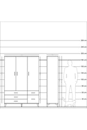 Hyperion Dolap 5 Raflı 5 Çekmeceli Tek Askılı 132x44x195 Aytaşı-Aytaşı/Aytaşı