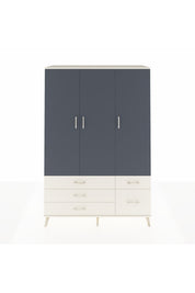 Hyperion Dolap 5 Raflı 5 Çekmeceli Tek Askılı 132x44x195 Aytaşı-Antrasit/Aytaşı