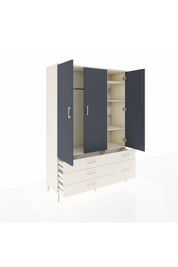 Hyperion Dolap 5 Raflı 5 Çekmeceli Tek Askılı 132x44x195 Aytaşı-Antrasit/Aytaşı