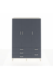 Hyperion Dolap 5 Raflı 5 Çekmeceli Tek Askılı 132x44x195 Aytaşı-Antrasit/Antrasit