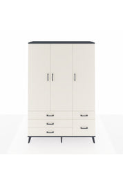 Hyperion Dolap 5 Raflı 5 Çekmeceli Tek Askılı 132x44x195 Antrasit-Aytaşı/Aytaşı