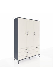 Hyperion Dolap 5 Raflı 5 Çekmeceli Tek Askılı 132x44x195 Antrasit-Aytaşı/Aytaşı