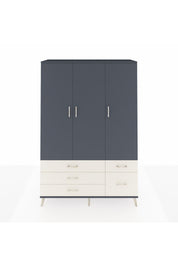 Hyperion Dolap 5 Raflı 5 Çekmeceli Tek Askılı 132x44x195 Antrasit-Antrasit/Aytaşı