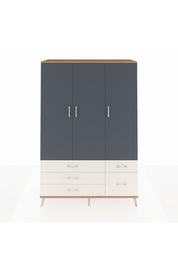 Hyperion Dolap 5 Raflı 5 Çekmeceli Tek Askılı 132x44x195 Çam-Antrasit/Aytaşı