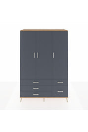 Hyperion Dolap 5 Raflı 5 Çekmeceli Tek Askılı 132x44x195 Çam-Antrasit/Antrasit