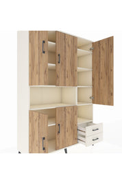 Hyperion Dolap 10 Raflı 2 Çekmeceli 5 Kapaklı 132x44x195 Aytaşı-Çam/Aytaşı