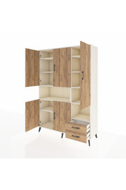 Hyperion Dolap 10 Raflı 2 Çekmeceli 5 Kapaklı 132x44x195 Aytaşı-Çam/Çam