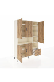 Hyperion Dolap 10 Raflı 2 Çekmeceli 5 Kapaklı 132x44x195 Aytaşı-Çam/Çam