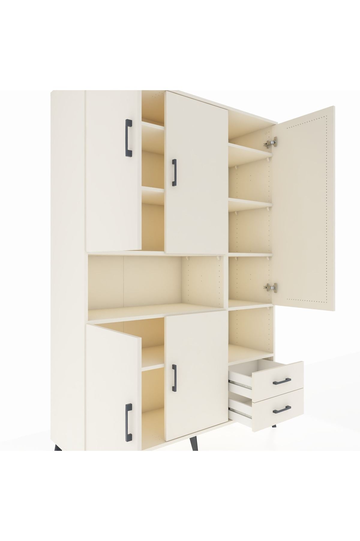 Hyperion Dolap 10 Raflı 2 Çekmeceli 5 Kapaklı 132x44x195 Aytaşı-Aytaşı/Aytaşı