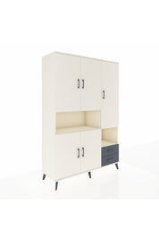 Hyperion Dolap 10 Raflı 2 Çekmeceli 5 Kapaklı 132x44x195 Aytaşı-Aytaşı/Antrasit