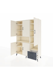 Hyperion Dolap 10 Raflı 2 Çekmeceli 5 Kapaklı 132x44x195 Aytaşı-Aytaşı/Antrasit