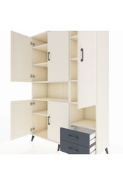 Hyperion Dolap 10 Raflı 2 Çekmeceli 5 Kapaklı 132x44x195 Aytaşı-Aytaşı/Antrasit