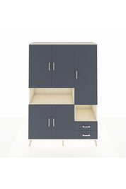 Hyperion Dolap 10 Raflı 2 Çekmeceli 5 Kapaklı 132x44x195 Aytaşı-Antrasit/Antrasit