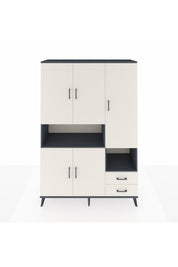 Hyperion Dolap 10 Raflı 2 Çekmeceli 5 Kapaklı 132x44x195 Antrasit-Aytaşı/Aytaşı