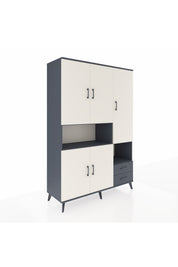 Hyperion Dolap 10 Raflı 2 Çekmeceli 5 Kapaklı 132x44x195 Antrasit-Aytaşı/Antrasit