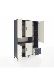 Hyperion Dolap 10 Raflı 2 Çekmeceli 5 Kapaklı 132x44x195 Antrasit-Aytaşı/Antrasit