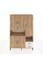 Hyperion Dolap 10 Raflı 2 Çekmeceli 5 Kapaklı 132x44x195 Çam-Çam/Aytaşı