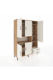 Hyperion Dolap 10 Raflı 2 Çekmeceli 5 Kapaklı 132x44x195 Çam-Aytaşı/Aytaşı