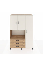 Hyperion Dolap 7 Raflı 3 Çekmeceli 3 Kapaklı 132x44x195 Çam-Aytaşı/Çam