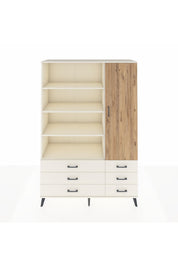 Hyperion Dolap 8 Raflı 6 Çekmeceli Tek Kapaklı  132x44x195 Aytaşı-Çam/Aytaşı