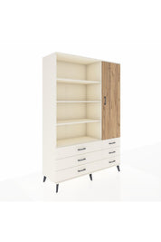 Hyperion Dolap 8 Raflı 6 Çekmeceli Tek Kapaklı  132x44x195 Aytaşı-Çam/Aytaşı