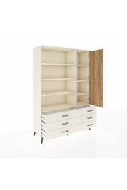 Hyperion Dolap 8 Raflı 6 Çekmeceli Tek Kapaklı  132x44x195 Aytaşı-Çam/Aytaşı