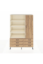 Hyperion Dolap 8 Raflı 6 Çekmeceli Tek Kapaklı  132x44x195 Aytaşı-Çam/Çam