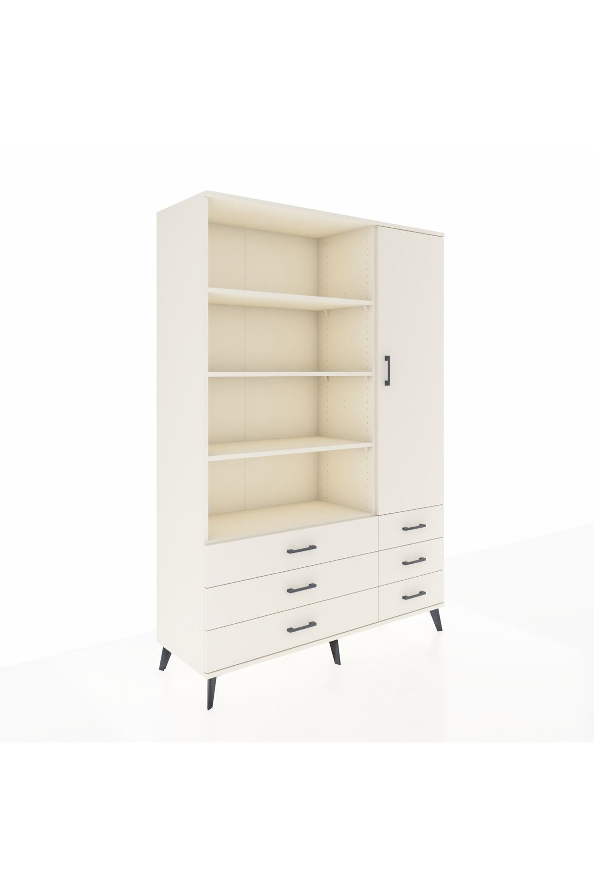 Hyperion Dolap 8 Raflı 6 Çekmeceli Tek Kapaklı  132x44x195 Aytaşı-Aytaşı/Aytaşı