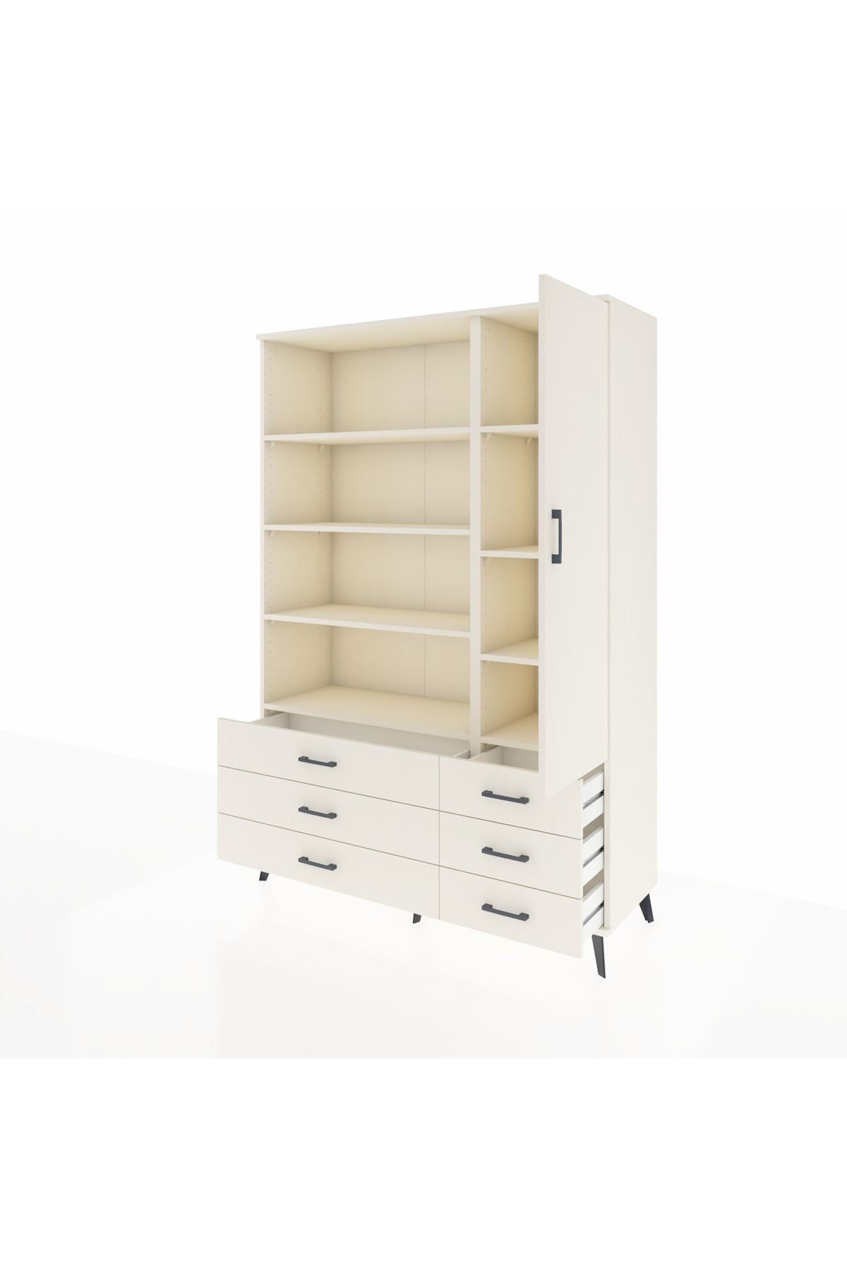 Hyperion Dolap 8 Raflı 6 Çekmeceli Tek Kapaklı  132x44x195 Aytaşı-Aytaşı/Aytaşı