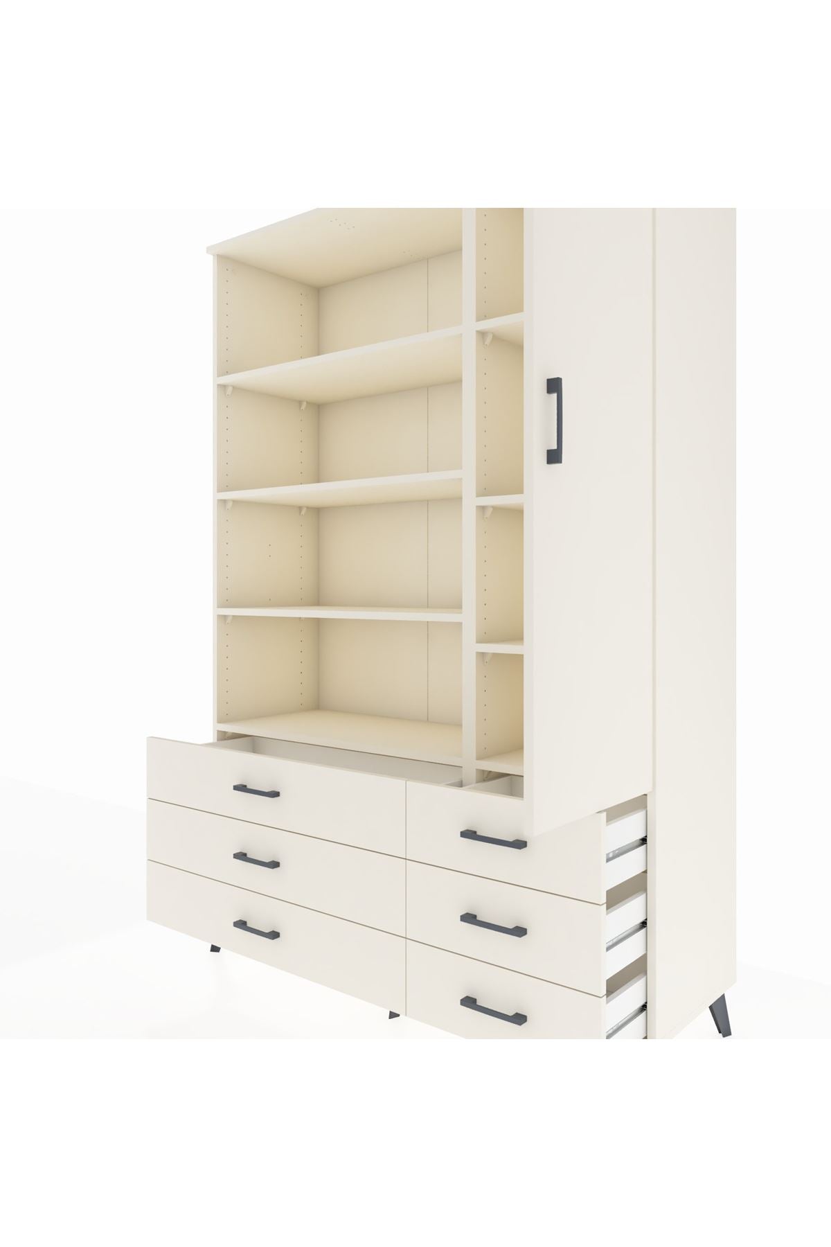 Hyperion Dolap 8 Raflı 6 Çekmeceli Tek Kapaklı  132x44x195 Aytaşı-Aytaşı/Aytaşı