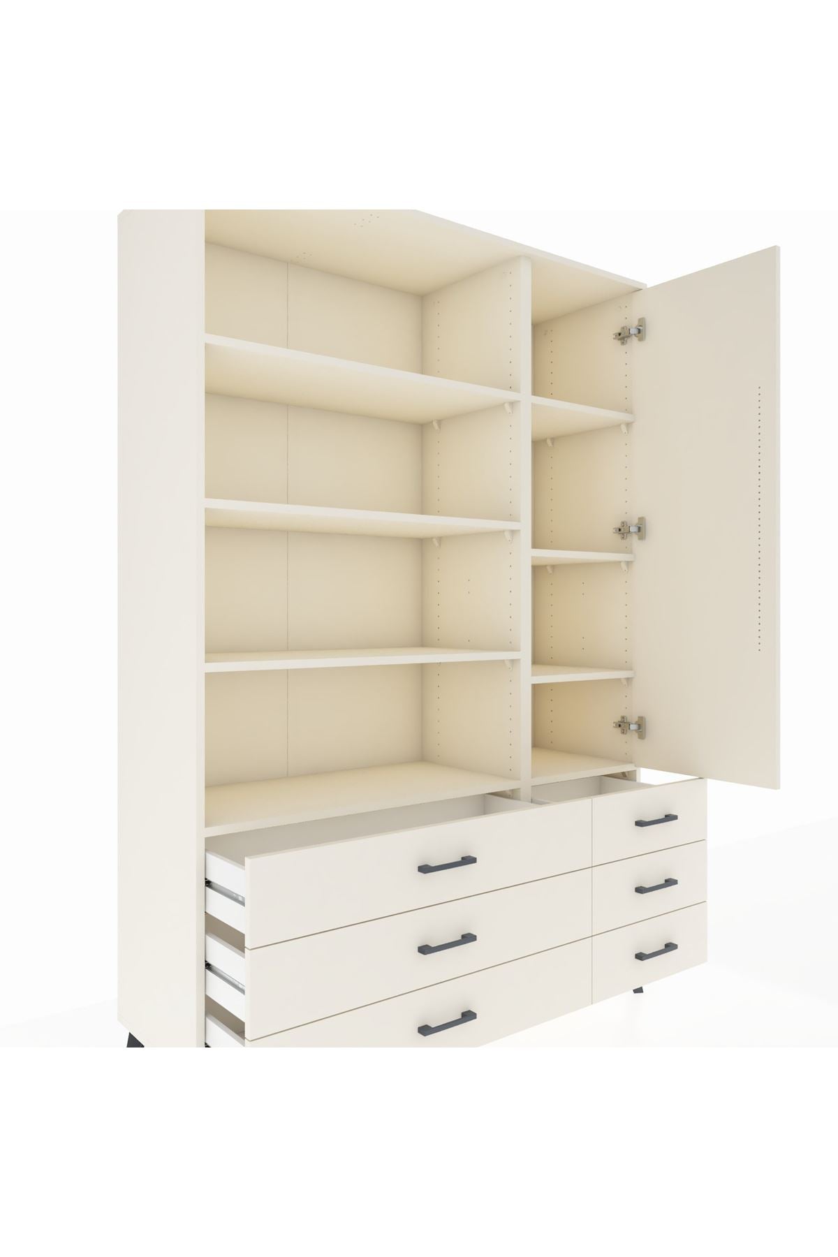 Hyperion Dolap 8 Raflı 6 Çekmeceli Tek Kapaklı  132x44x195 Aytaşı-Aytaşı/Aytaşı