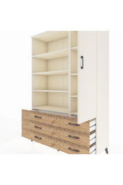 Hyperion Dolap 8 Raflı 6 Çekmeceli Tek Kapaklı  132x44x195 Aytaşı-Aytaşı/Çam