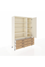 Hyperion Dolap 8 Raflı 6 Çekmeceli Tek Kapaklı  132x44x195 Aytaşı-Aytaşı/Çam