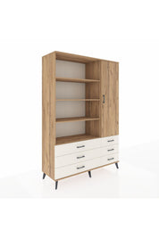 Hyperion Dolap 8 Raflı 6 Çekmeceli Tek Kapaklı  132x44x195 Çam-Çam/Aytaşı