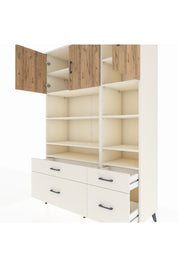 Hyperion Dolap 10 Raflı 4 Çekmeceli 3 Kapaklı 132x44x195 Aytaşı-Çam/Aytaşı