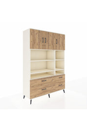 Hyperion Dolap 10 Raflı 4 Çekmeceli 3 Kapaklı 132x44x195 Aytaşı-Çam/Çam