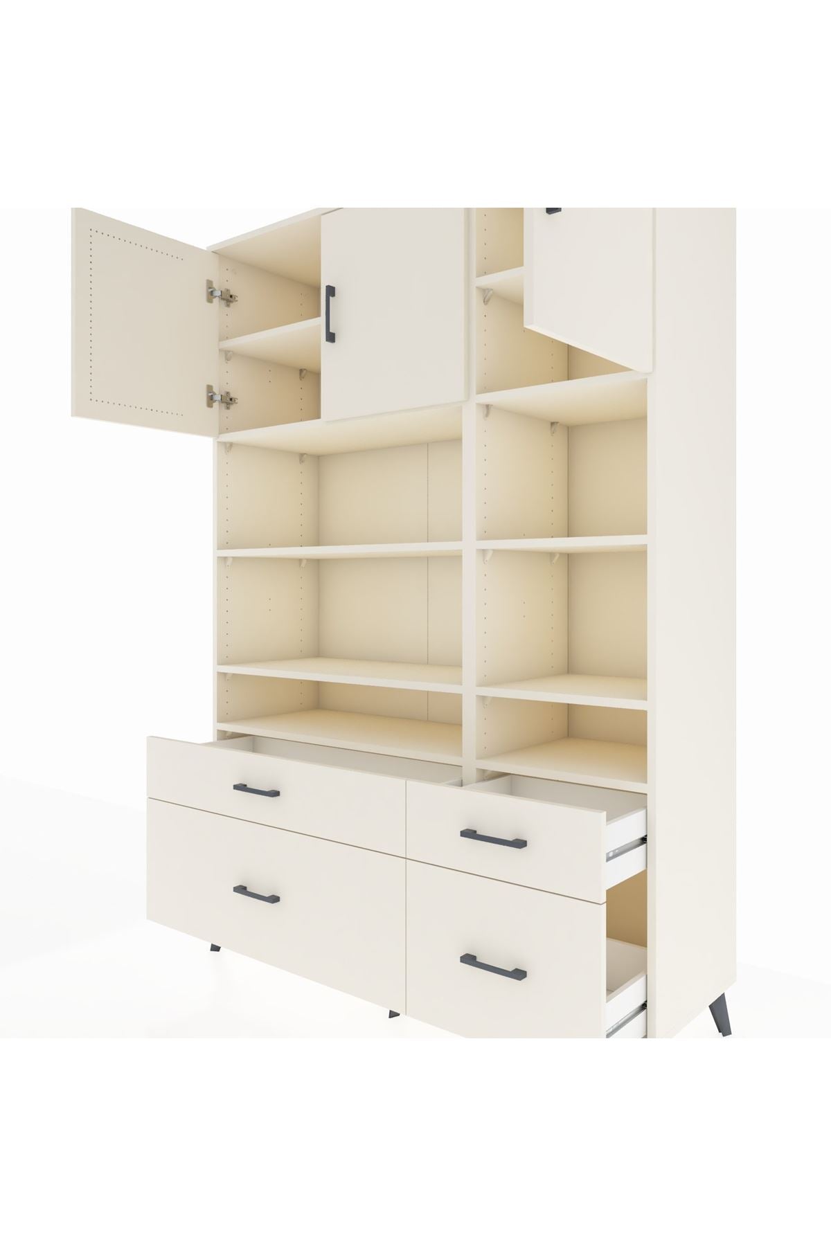 Hyperion Dolap 10 Raflı 4 Çekmeceli 3 Kapaklı 132x44x195 Aytaşı-Aytaşı/Aytaşı