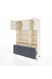 Hyperion Dolap 10 Raflı 4 Çekmeceli 3 Kapaklı 132x44x195 Aytaşı-Aytaşı/Antrasit