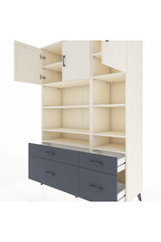 Hyperion Dolap 10 Raflı 4 Çekmeceli 3 Kapaklı 132x44x195 Aytaşı-Aytaşı/Antrasit