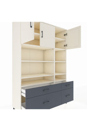 Hyperion Dolap 10 Raflı 4 Çekmeceli 3 Kapaklı 132x44x195 Aytaşı-Aytaşı/Antrasit