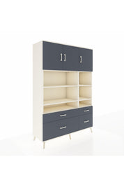 Hyperion Dolap 10 Raflı 4 Çekmeceli 3 Kapaklı 132x44x195 Aytaşı-Antrasit/Antrasit