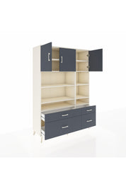 Hyperion Dolap 10 Raflı 4 Çekmeceli 3 Kapaklı 132x44x195 Aytaşı-Antrasit/Antrasit